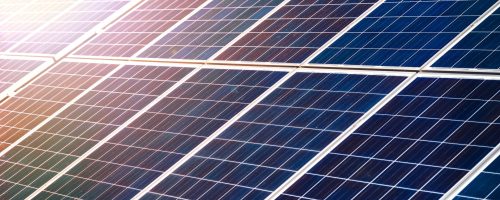 Energy efficient solar panels producing electricity mounted on the ground